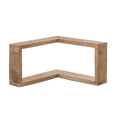 Abbildung von Woodkings® Regal Pune massiv Holz Natur rustikal Wandregal Badmöbel Wandekoration Eckregal