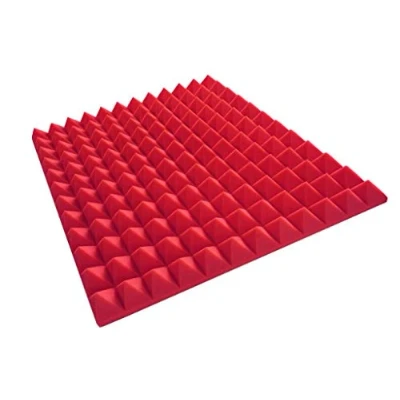 Abbildung von Alanpur Pyramiden Schaumstoff Color Noppen Akustikschaumstoff Raum Akustik Schall Dämmung Schutz (Rot/Pink ca.49x49x5cm)
