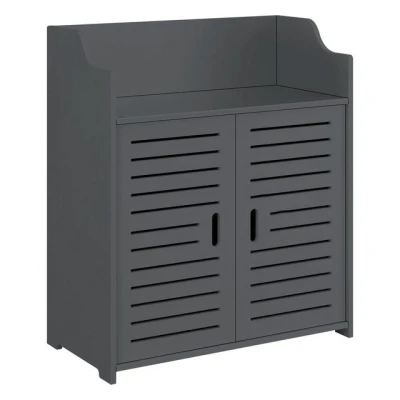 Abbildung von en.casa Midischrank »Trosa« Badezimmerschrank, 72x60x32cm, Dunkelgrau