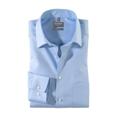 Abbildung von OLYMP Luxor comfort fit Hemd Langarm New Kent Kragen hellblau Gr. 45