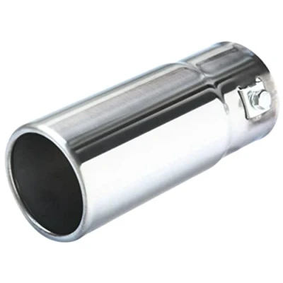 Abbildung von Recambo Auspuffblende Endrohr EDELSTAHL Chrom Rund Gerade 150 x 63 mm Endrohrblende Auspuff Blende Plug&amp;Play UNIVERSAL