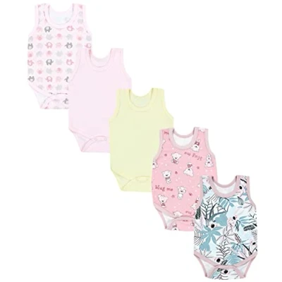 Abbildung von TupTam Baby Mädchen Achselbody in Unifarben 5er Pack, Farbe: Farbenmix 10, Größe: 86