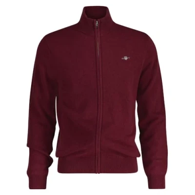 Abbildung von GANT Herren Extrafine Lambswool Zip Cardigan Strickjacke, Wine RED, Small