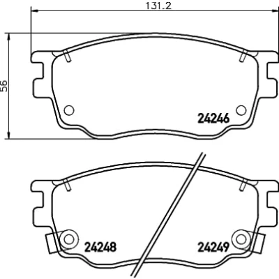Abbildung von HELLA 8DB 355 012 091 Bremsbelagsatz mit akustischer Verschleißwarnung MAZDA: 323 F 6, 6 Limousine, Hatchback