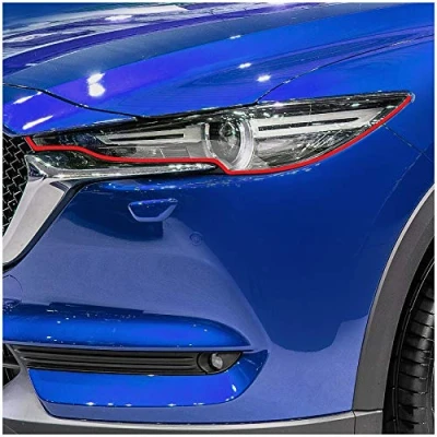 Abbildung von Devil Eye® Scheinwerferfolie rot Zierstreifen Dekor Dekorleiste Folie Flexibel für Scheinwerfer Kfz Auto Zubehör Selbstklebend KX004 (Kompatibel mit Mazda CX 5 ab 2017)