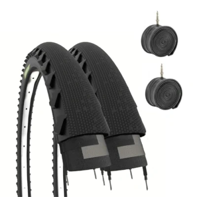Abbildung von ECOVELO Unisex Erwachsene schwarz 26 x 1.95 (50 559) 2 Reifen Demi Slick 1,95 + Schläuche,
