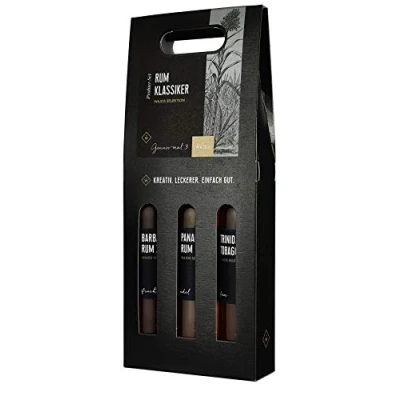 Abbildung von WAJOS Rum Geschenkset, Probierpaket mit 3x 100ml Geschenkverpackung Panama + Trinidad &amp; Tobago Barbados X.O Geschenkidee für Männer
