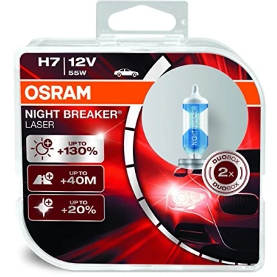 Abbildung von Osram H7 laser Night Breaker Duo Box 64210 nbl hcb Licht (55 W, 12 V, 2 Leuchtmittel)