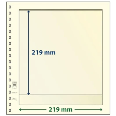 Abbildung von Lindner, T Blanko Blätter (18 Ringe) 1er einteillung (219x219) Champagne Abm: 272x296 mm. pro 10 Stk.