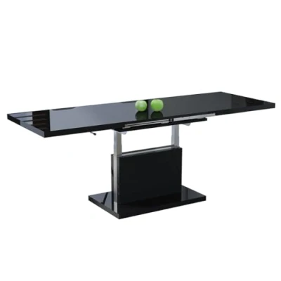 Abbildung von All4All Couchtisch Asti Kaffeetisch Wohnzimmertisch Höhenverstellbar mit Einlegeplatten Ausziehbar Sofatisch 120x70cm 05 Schwarz Hochglanz