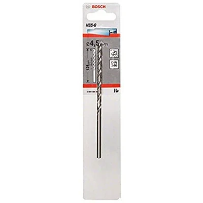 Abbildung von Bosch Professional 1x HSS G Metallbohrer (für Metall, Ø 4,5 mm, Robust Line, Zubehör Bohrmaschine)