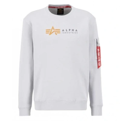 Abbildung von Alpha Industries Label Sweatshirt, Herren, Größe: Medium, Pastel grey