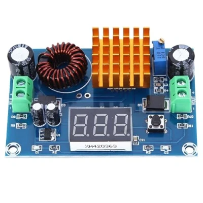 Abbildung von Oumefar DC Boost Einstellbarer Aufwärtswandler 3 bis 35 V 5 45 Spannungsregler Stromversorgungsmodul A Volt Transformatorplatine mit gut verhaltener Kühlplatte