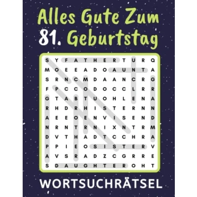 Abbildung von 81 geburtstag Alles Gute zum 81. Wortsuchrätsel: 60 Rätsel mit Lösungen Kleines Rätselbuch Verschenken Geburtstagsgeschenk für Frau Mann Geschenke