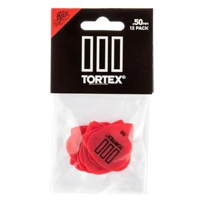Abbildung von Dunlop Tortex T3 Gitarrenplektrum / Picks mit scharfer Spitze 12 Stück .50mm
