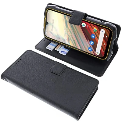 Abbildung von foto kontor Tasche kompatibel mit Cubot Kingkong 6 Schutzhülle schwarz Book Style Case Handy Schutz Hülle Buch Wallet Handyhülle Cover Klapphülle Ständer Handytasche
