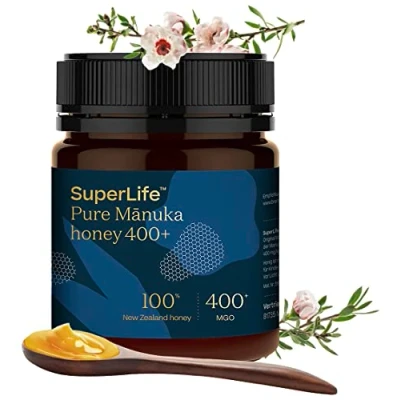 Abbildung von Breitsamer SuperLife Original Manuka Honig 250g Purer 100% exklusiv zertifiziert aus Neuseeland MGO 400+ (1 x 250g)