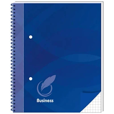 Abbildung von 4 x RNK Spiral Notizbuch Business A5 blau kariert 96 Blatt