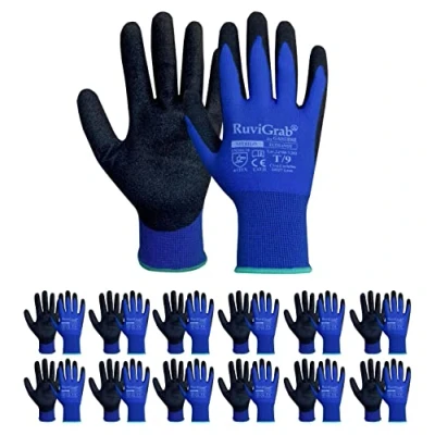 Abbildung von Gahibre Ruvigrab Sandy Nitril Arbeitshandschuh Sanitär Handschuhe Gartenhandschuhe Lederhandschuhe Arbeitsschutzhandschuhe Mechanische
