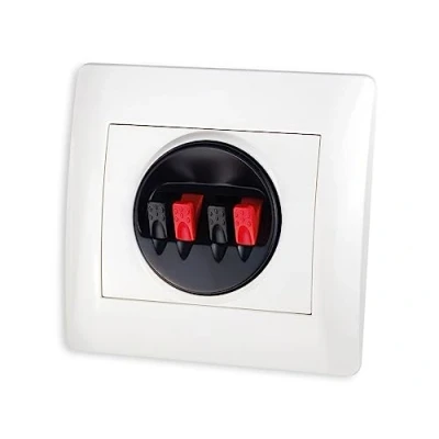 Abbildung von Dynavox Wandterminal für Lautsprecher an Schalterdose Unterputzmontage, Weiß, 8x8.5x3cm