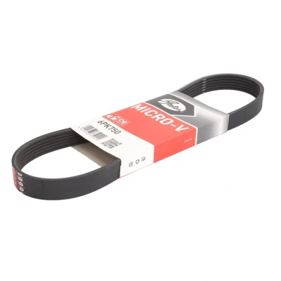 Abbildung von GATES Micro V 6PK750 Keilrippenriemen 750 6 Polyester, EPDM (Ethylen Propylen Dien Kautschuk) VOLKSWAGEN: GOLF 3, Lupo / 3L, Polo III Schrägheck