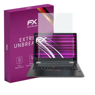 Abbildung von atFoliX Glasfolie kompatibel mit Lenovo ThinkPad X380 Yoga Panzerfolie, 9H Hybrid Glass FX Schutzpanzer Folie