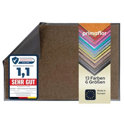 Abbildung von Primaflor Schmutzfangmatte CLEAN Braun, 120x180 cm Saugstarke, Schwer entflammbare Fußmatte Rutschfester Türvorleger für Innen Türmatte Eingangsbereich Sauberlaufmatte mit Gummirand
