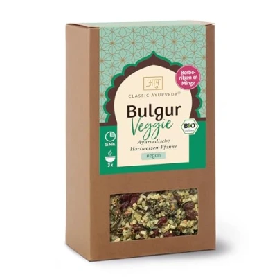 Abbildung von Classic Ayurveda Bio Ayurvedischer Bulgur Veggie 240 g Fertigmischung aus dampfgegartem Hartweizen für Pfannengerichte, Salate und Füllungen
