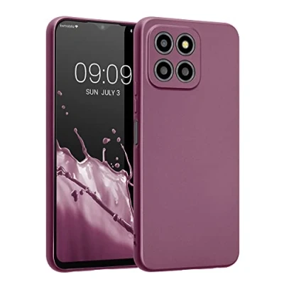 Abbildung von kwmobile Handyhülle kompatibel mit Honor X8 5G / X6 70 Lite Hülle weiche Silikon Case metallisch schimmernd in Metallic Lavendel