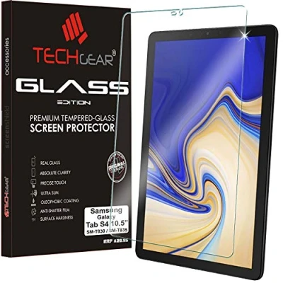 Abbildung von TECHGEAR Schutzfolie kompatibel mit Samsung Galaxy Tab S4 10.5 Zoll (SM T830 / SM T835) Glas Anti Kratzer Schutzabdeckung