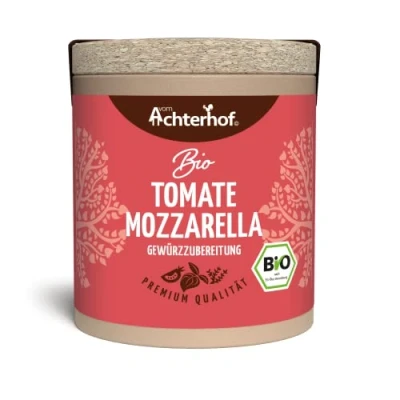 Abbildung von Tomate Mozzarella Gewürzzubereitung Bio 57g Caprese Gewürz ideal für Tomaten Salat, oder als Pasta Pizza Qualität vom Achterhof