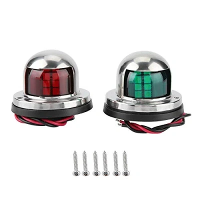 Abbildung von Navigationslicht 1 Paar Navigation Licht LED Lichter Rot Grün Signalleuchte Seitenlicht Wasserdicht für Yachten Boote Marine Boot