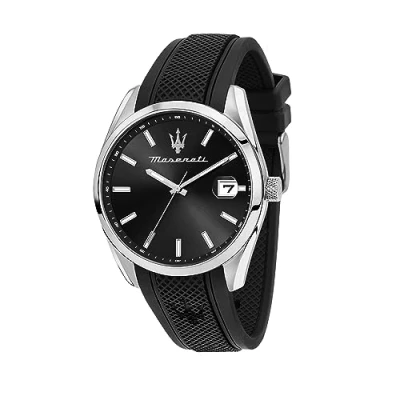 Abbildung von Maserati Attrazione Kollektion Mineralglas Uhr, Herren, Größe: One Size, Silberfarben