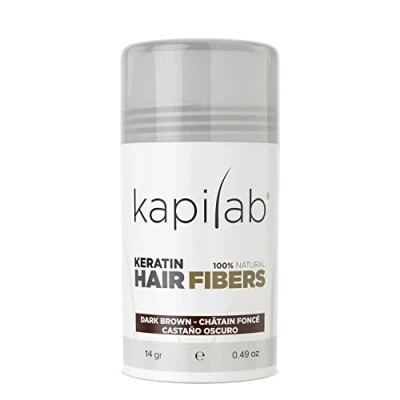 Abbildung von Kapilab Streuhaar Dunkelbraun, Premium Haarpuder zur Haarverdichtung Haarfasern für Dünner Werdenes Haar Keratin Haarpulver Mehr Volumen Hair Fibers Männer und Frauen 12.5 gramm