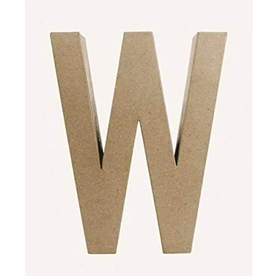 Abbildung von Décopatch AC416O Buchstabe &quot;W&quot; Fantasie aus Pappmaché, 5 x 23 30 cm, zum Verzieren, ideal für Ihre Wohndeko, Kartonbraun