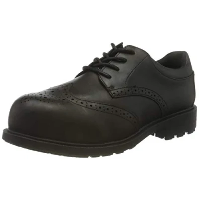 Abbildung von Shoes for Crews Executive Wing Tip II ST Bequeme Sicherheitsschuhe mit Zehenkappe, gepolsterte Einlegesohlen, Rutschhemmende Laufsohle, Leder, S2 SRC für Damen und Herren