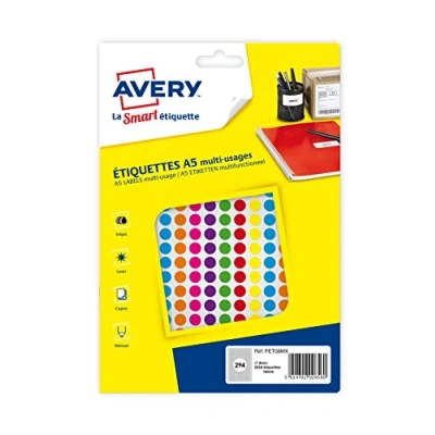 Abbildung von Avery 2940 Tabletten 8 mm farblich sortiert