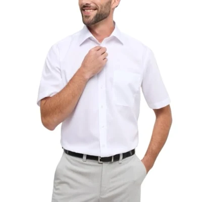 Abbildung von Eterna Unifarbenes Popeline Kurzarmhemd Comfort FIT Businesshemd, Herren, Größe: 41, Weiss