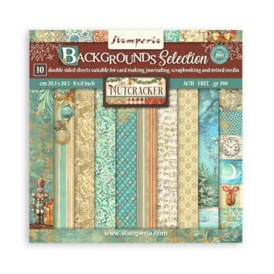 Abbildung von Stamperia Scrapbook Paper Pad for Scrapbooks, Albums, Cards, Bullet Journals and More, Acid Free, Double Sided, Perfect Crafts Gifting (The Nutcracker Backgrounds) (20.3 x 20.3cm)