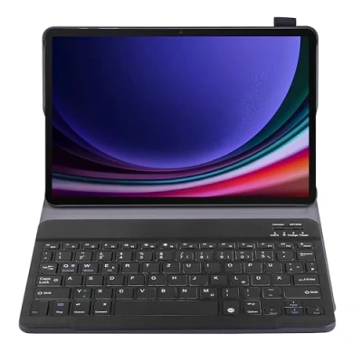 Abbildung von Cazy Tastatur Hülle Kompatibel mit Samsung Galaxy Tab S9 / FE Schutz Etui magnetisch Abnehmbarer Layout: Qwertz