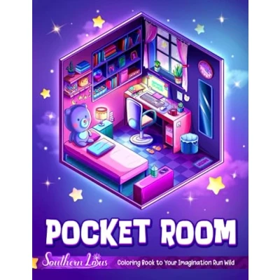 Abbildung von Pocket Room Coloring Book: Tiny Illustrations Of Miniature And Cozy Rooms, Art Lovers Gifts For Adults Teens Girls, Mini Home Colored Papers To Provide Relaxation Creativity