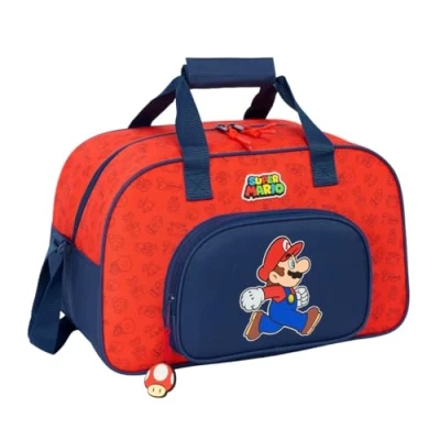 Abbildung von SUPER MARIO TRICK Sporttasche, Rucksack, ideal für Kinder verschiedener Altersgruppen, bequem und vielseitig, Qualität Widerstandsfähigkeit, 40 x 23 24 cm, Dunkelblau/Rot, M, Casual