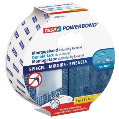 Abbildung von 5 x Tesa Montageband Powerbond Spiegel 38mmx5m doppelseitig klebend