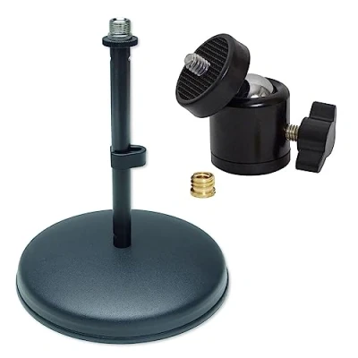 Abbildung von keepdrum Tischstativ Desktop Mikrofonständer + Kugelgelenk Stativ adapter 1/4&quot; 3/8&quot;