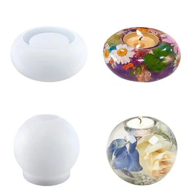 Abbildung von Annewbin Kerzenhalter Silikonformen Epoxidharz Formen,Epoxidharz Silikonform Silikon für Kerzenhalter,DIY Gießform,2 Stück Resin Silikonform,Gießform