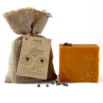 Abbildung von Dr.Ancient Wild Pistacia Bittim Seifenstück, biologisch, natürlich, vegan, traditionell, handgefertigt, Antik Anti Schuppen, Haarausfall ohne Chemikalien