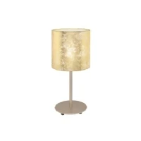 Abbildung von Eglo 97646 Tischleuchte VISERBELLA Stahl champagner, Textil gold E27 1X60W Ø18cm H:40cm mit Kabelschalter