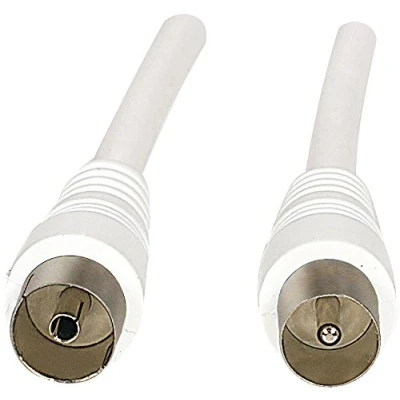 Abbildung von esoSAT TV Antennenkabel: Koaxial Antennenkabel Stecker auf Buchse, 10 m, weiß (Antennenkabel Anschluss, Koaxialstecker, Kabelfernsehen)
