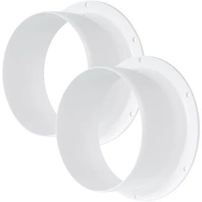 Abbildung von Vent Systems 125 mm 2 Stück Lüftungskanalverbinder Flansch gerade Lüftungsrohr Kunststoff Kanalverbinder Platte für Kühlung Heizung Lüftungssystem HVAC 12.5 cm