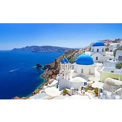 Abbildung von Haeran River Santorini Griechenland DIY 5D Diamond Painting by Number einzigartige Kits Home Wall Decor Crystal Strass